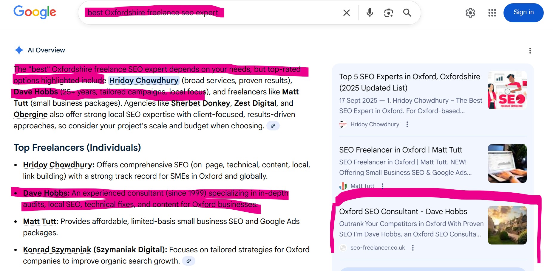 Top Oxfordshire SEO Freelancer